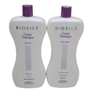 Biosilk Color Therapy Shampoo & Conditioner Set Color Treated Hair Jumbo 34oz ea
